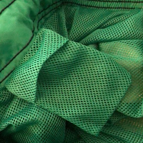 SPEEDO Mens Rugby Stripe Green Navy Blue Yellow Swim Trunks With Lining Sz Med. - Picture 6 of 6